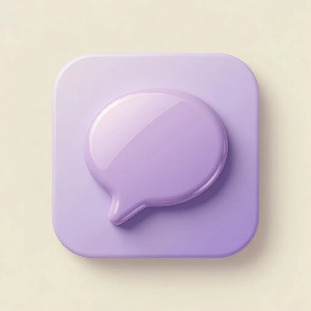Speech bubble. Ask in plain English.